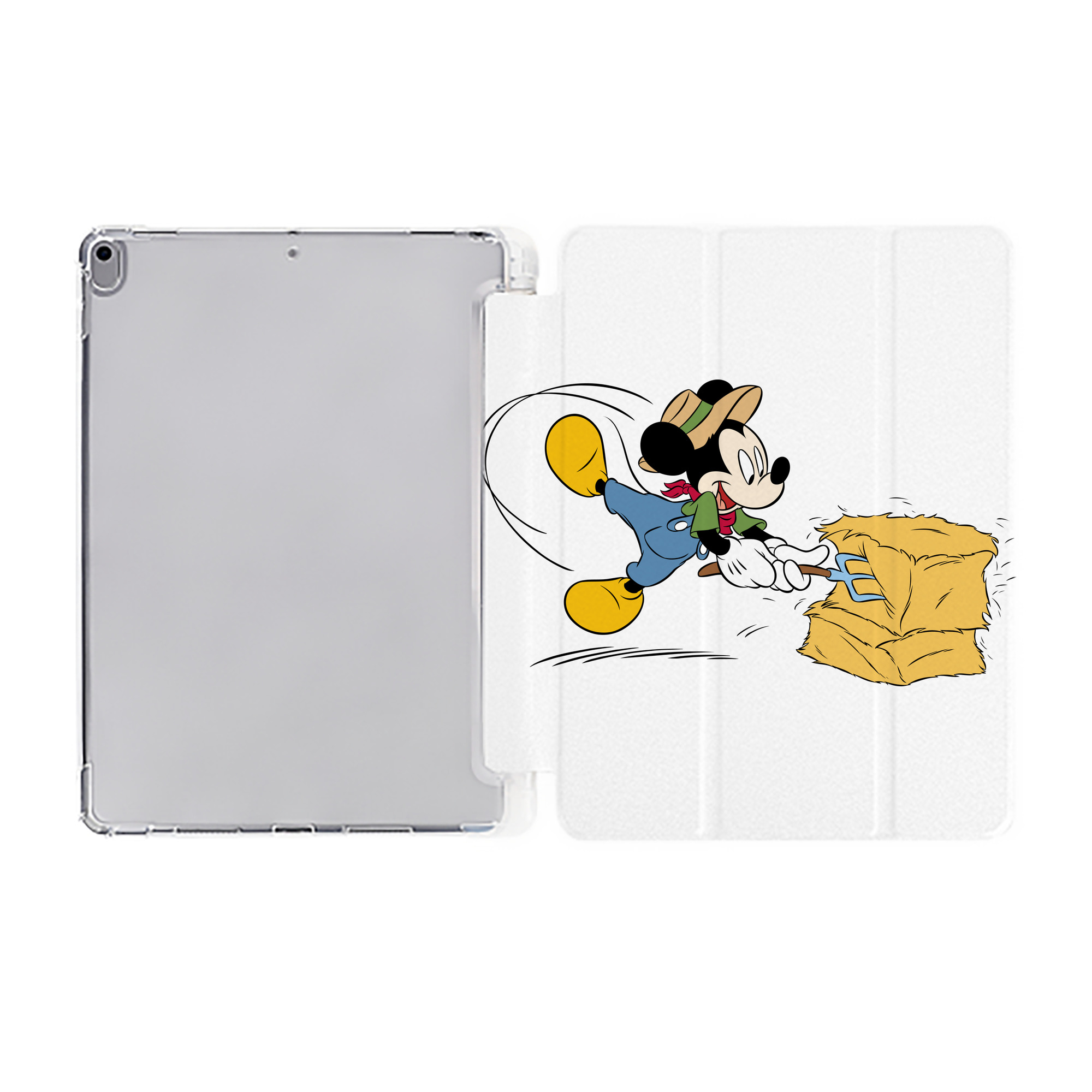 （画像用） ミッキーマウス Mickey Mouse IPad ケース ペン収納付き 三つ折りスタンド PUレザー×シリコン 対応機種9.5/10.5/10.9インチ